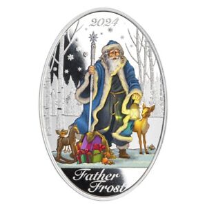 Father Frost 1 oz proof silver coin Solomon Islands  2024