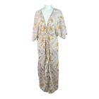 Xhilaration Cardigan Womens M/L Sheer Ivory Floral Front Tie Lightweight Duster