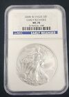 2008 W UNCIRCULATED (BURNISHED) SILVER EAGLE NGC MS70  BLUE LABEL .........Rm132