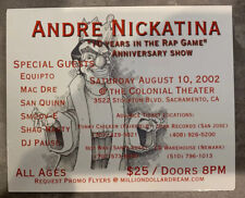 Nickatina promotional flyer 🔥Concert Flyer 🔥 Rare Equipto Mac Dre Dre Dog