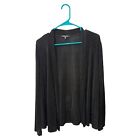 ONYX Nite Cardigan Sweater Size L Long Sleeve Black Metallic Shimmer