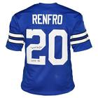 Mel Renfro Signed HOF 96 Inscription Dallas Pro Blue Football Jersey (JSA)