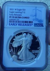 2021-W T-2 PROOF AMERICAN SILVER EAGLE NGC PROOF 70 ULTRA CAMEO
