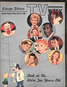 CHICAGO TRIBUNE TV WEEK-1966-TV WEEK 10TH ANNIVERSARY-LUCY-BOZO-BOB HOPE-GLEASON
