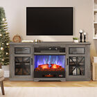 Fireplace TV Stand for TVs up to 65'' Media Console with 3-Sided Glass Fireplace