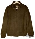 Boston Traders Mens Sweater Jacket XL Full Zip Heavyweight Cotton Olive Green