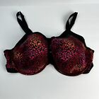 Cacique Lane Bryant Underwire Bra Size 44DD or Size 44E red black sexy lingerie