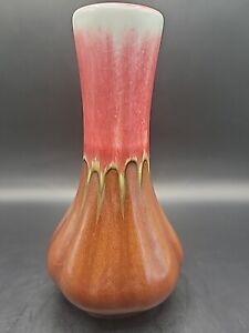 New ListingHosley Potteries Bud Vase Red & Brown Drip Glaze Vintage Art Pottery 6.5