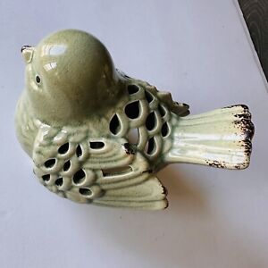 Vintage Ceramic Bird Figurine Potpourri Holder Tea light Farmhouse Country Decor