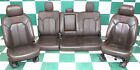 17' F250 Crew King Ranch Brown Leather Heat Cool Mem Buckets Backseat Seats Set (For: F-350 Super Duty King Ranch)