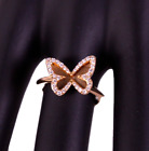 MESSIKA 18K Rose Gold & Diamond Pave PLAQUE BUTTERFLY Cocktail Ring 6