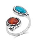 Montana Silversmiths Sterling Silver EARTH AND SKY RING w/ red turquoise stone