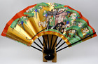 VINTAGE SENSU COLORFUL JAPANESE FOLDING FAN WITH STAND