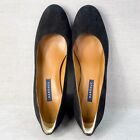 Margaux Shoes Womens 40M 9.5 The Heel Pump Black Suede Round Toe SlipOn Handmade