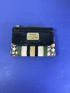 Fossil EMORY Long Live Vintage 1954 Lamb Skin Leather Top Zip Wallet Clutch