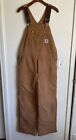Vintage Carhartt Overalls Men's 36X30 Double Knee Lined Brown Canvas Made in USA