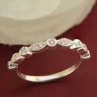 0.75CT Round Cubic Zirconia Bezel Set Wedding Band Ring In 925 Silver Size 7