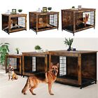 Dog Crate Furniture End Table Wooden Dog Cage Dog Kennel Indoor W/ Tray & Doors