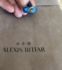100% Authentic Alexis Bittar Tapered Blue Lucite & Gem Band Ring