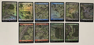 Complete Set *FOIL FULL ART MAP LANDS* (10/10) Lord Of The Rings MT/NM MTG LOTR
