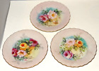 Mary Kay Crowley Flower Hand-painted Floral Decorative Plate Signed Set of 3