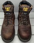 Men’s CAT Second Shift P89817 6” Steel Toe Leather Work Boots Dark Brown Size 10