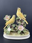 Vintage Pair Of Canaries Andrea By Sadek-Bird Porcelain Figurine Handpainted