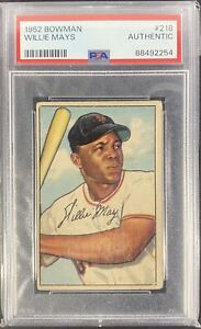 1952 Bowman #218 Willie Mays PSA Authentic Nice Eye Appeal + New Label