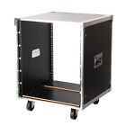 12U 19'' Sound Rack Universal Open Rack Cabinet Audio Equipment Stand w/ Wheels