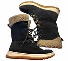 UGG Lakesider Tall Lace Women's Waterproof Suede Winter Snow Boots Black Size 9