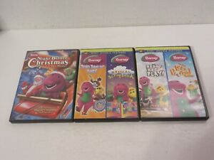 BARNEY READY SET PLAY CHRISTMAS THE MOVIE MUSICAL SCRAPBOOK PRETEND 4 DVD LOT