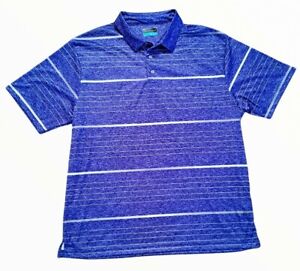 Men's PGA Tour Golf Polo Shirt XXL New Purple Blue Silver Stripe 2XL