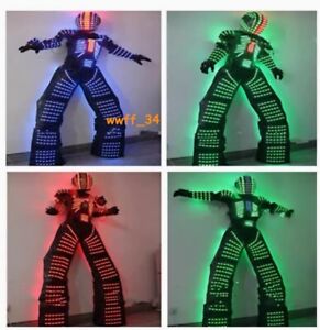 LED 7 Color Change Robot Costume Illuminated Remote Control Dance Clothing Suit