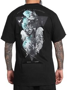 Sullen Men's Attic Short Sleeve Standard T-shirt Tattoo Faces and Angel Wing Tee