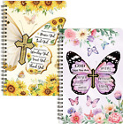 2Pack A5 Floral Cross Butterfly Religious Spiral Notebooks - God Says You Are Bi