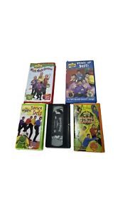 LOT OF 5! The Wiggles VHS Tapes Wake Up Jeff, Dance Party, Yummy Yummy, Safari