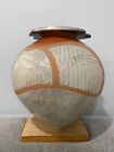 Large Ceramic Polychrome Decorated Pottery Vase w/ Abstract Decoration
