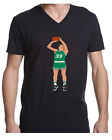 MENS V-NECK BLACK Larry Bird Boston Celtics Pic Shirt