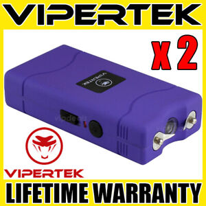 (2) VIPERTEK PURPLE VTS-880 Mini Stun Gun Self Defense Wholesale Lot