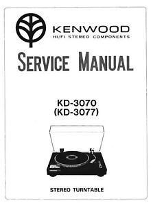 Service Manual Instructions for Kenwood KD-3070, KD-3077