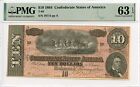 1864 $10 Ten Dollar Confederate Currency PMG CHUNC63EPQ T-68