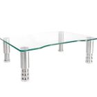 Clear Computer Monitor Stand Riser With Height Adjustable Multi Media Desktop St