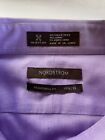 Nordstrom Mens Dress Shirt Purple 100% Cotton Traditional Fit 17.5/33 Smartcare
