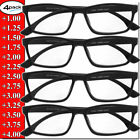 Reading Glasses Mens Womens Unisex Readers 4 PACK Square Frame New Style Quality