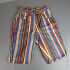 Vintage Esprit De Corp EDC Color Block Striped Shorts Women's Size 3/4 Juniors