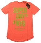 Superdry Men's Hyper Fire Coral Surplus Goods Longline Graphic Crew S/S T-Shirt