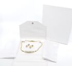 Genuine Swarovski Necklace & Earrings set Pave Crystals Gold Tone GORGEOUS w box