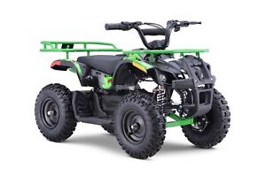 Green Children Electric Quad ATV For Kids Battery Powered 36V 500W 4 Wheeler