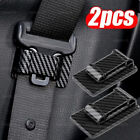 2Pc Carbon Fiber Black Car Seat Belt Stabilizer Limiter Car Interior Accessories (For: 2022 F-250 Super Duty)