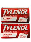 (2)TYLENOL Extra Strength coated 500mg 200 tabs total 3/2024-7-2024++++